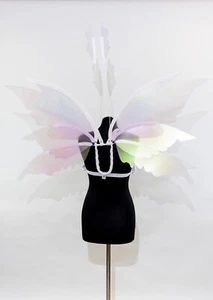 Light Pink Fairy Wings Costume Adult Butterfly Cosplay Iridescent Halloween - Picture 1 of 14