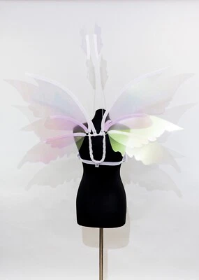 Light Pink Fairy Wings Costume Adult Butterfly Cosplay Iridescent Halloween - Image 1 of 4