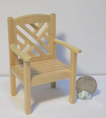 Кукольный домик миниатюрный дуб сад стул 1:12 один дюйм масштаб N102 Dollys галерея - Изображение 1 из 2