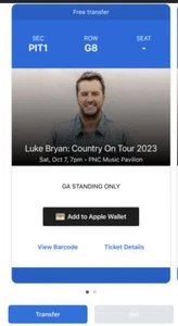 2 Luke Bryan PIT Concert Ticket - Picture 1 of 1