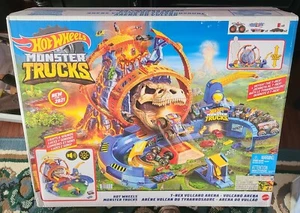 Hot Wheels Monster Truck T-Rex Volcano Arena Set di piste per auto NUOVO Monster Jam  - Foto 1 di 6