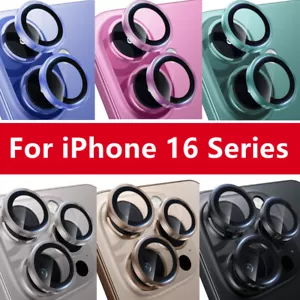 For iPhone 16 Pro Max/16 Pro/16 Plus/16 Metal Ring Camera Lens Protector Cover - Picture 1 of 51