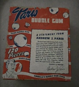 Vintage Paris Bubble Gum 1 Cent Vintage Made In USA DISPLAY BOC ONLY RARE - Picture 1 of 4