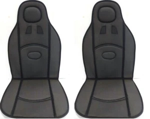 Set 2 Coprisedili Coppia Schienali Racing Universali Auto Neri Sportivi awe - Foto 1 di 1