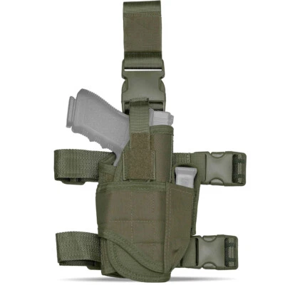 Tactical Holster Adjustable Pistol Gun Drop Leg Thigh Magazine Pouch Right Hand - Image 1 of 4