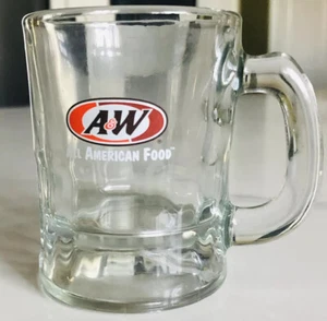 Vintage Miniatur A&W Wurzel Bier Glas Becher 3,25""T Schwerglas Oval Logo - Bild 1 von 8