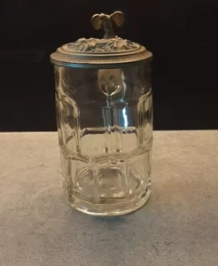 Wunderschöner Glasbierkrug Burschenschaft Uni Hohenheim von 1883/1884 - Bild 1 von 8