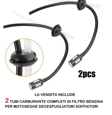 DAZZLEEX 2 FILTRO BENZINA + 2 TUBO CARBURANTE DECESPUGLIATORE SERBATOIO GOMMINO MOTOSEGA