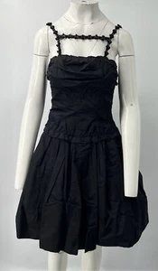 Louis Vuitton ALTERED Black Gathered Sleeveless Fit+Flare Mini Dress sz 38 - Picture 1 of 5