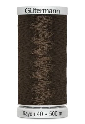 Gutermann Rayon 40 #1059 DARK TAWNY BROWN, 500m Machine Embroidery Thread - Image 1 of 2