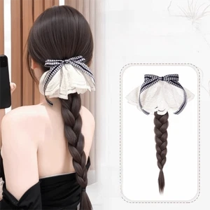 Bowknot Hair Claw Clip Ponytail Lace Ribbon Wig Hair Clip  Women - Picture 1 of 24