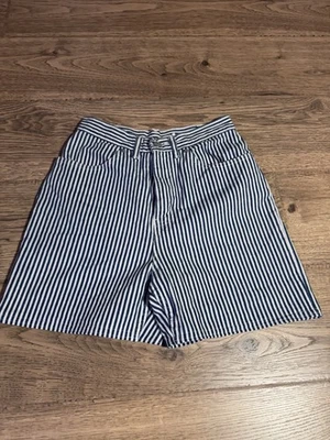 Vintage 90’s Striped Denim Shorts High Waist Women’s Size 4 Faded Glory - Image 1 of 4