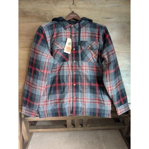 Legendary Whitetails Shirt Jacket Men Large Multi Plaid Flannel Maplewood Hooded - Picture 1 of 4