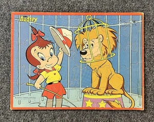 1960s Vintage Little Audrey - Lion Trainer TRAY PUZZLE Harvey Cartoons - Picture 1 of 6