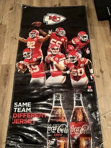 Kansas City Chiefs Stadium Coca-cola Advertising Banner Flag Large 36x72” - Picture 1 of 17