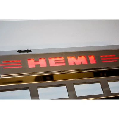 Cubiertas de paquete de rieles de combustible/bobina con logotipo HEMI blanco LED para Dodge Challenger 2009-2018 Foto 1 de 4