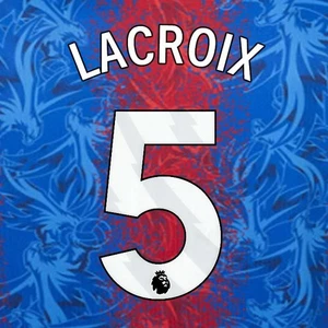 2024 2025 OFFIZIELLER CRYSTAL PALACE LACROIX 5 WEISS HEIMSPIELER GRÖSSE NAMESET - Bild 1 von 1