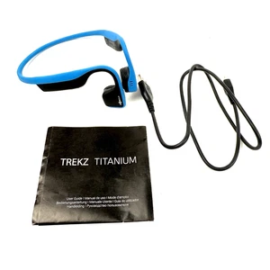 Auriculares inalámbricos de conducción ósea Aftershokz AS600 Trekz Titanium azules probados - Imagen 1 de 10