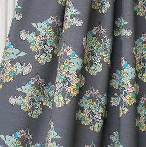 0,5 m Bio French Terry, Bio Sweatstoff, Sommersweat Lillestoff Fiori grau - Bild 1 von 4