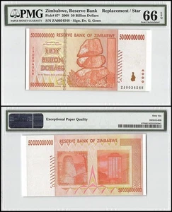 Zimbabwe 50 miliardi di dollari, 2008, P-87z, ricambio/stella, PMG 66 - Foto 1 di 1