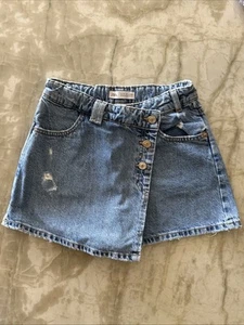 Zara Girls Kids Denim Skort Adjustable Waist, Size 11-12 - Picture 1 of 7