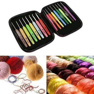 8/16pcs Colored Crochet Hooks Yarn Aluminum Knitting Needles Set Tool Kit wit-^- - Picture 1 of 13