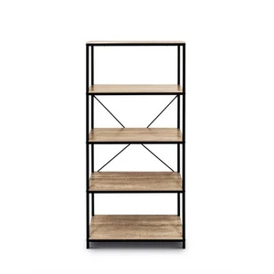 5-Tier Display Book Rack Bookshelf Open Shelf Storage Organizer Industrial Style - Picture 1 of 12
