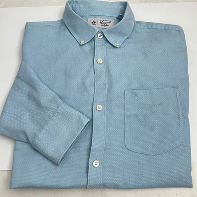 Original Penguin Geo Dobby Button-down Men’s Shirt Light Blue NWOT - Image 1 of 4