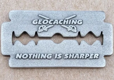Nothing is Sharper Geocoin - Antique Silver - Activated & Adoptable - TB6YYQF - Image 1 of 2