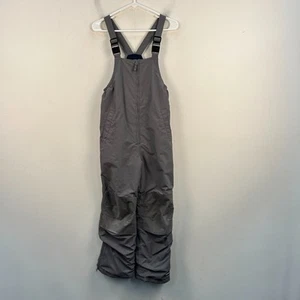 Lands End Kids Boys 10H Snow Pants Gray Bib Overall Woven Lined Zipper 19004 - Picture 1 of 12
