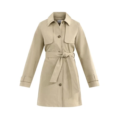 Time and Tru Women’s Belted Trench Coat Size M Midweight, Water-Resistant, Beige - Image 1 of 4