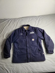 Carhartt FR Flame Resistant Insulated Canvas Jacket Mens Size Large Blue 101618 - Picture 1 of 11