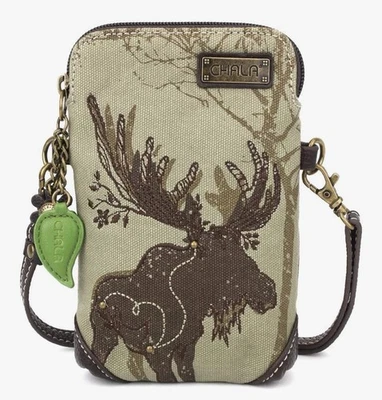 Cartera Bandolera Chala de Lona, Dos Correas Ajustables/Desmontables/Alce Olivo Foto 1 de 4