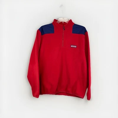 VINEYARD VINES Men's Fleece 1/4 Zip Pullover Jacket Red/Blue Long Sleeve XXL - Image 1 of 4