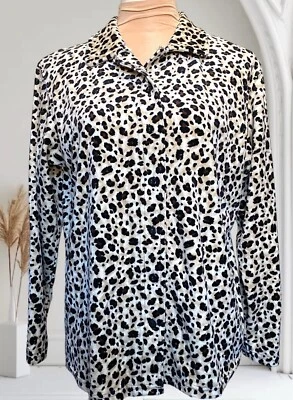 Classic Elements Collection Animal Print Shirt Jacket Petite Medium  PM - Image 1 of 4