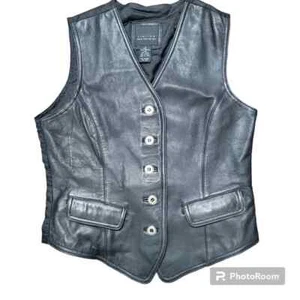 Chaleco de cuero negro vintage The Limited talla M - Imagen 1 de 6