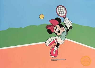 Disney MINNIE MOUSE JUGANDO TENIS Edición Limitada Sericel Animación Arte Celular Foto 1 de 4