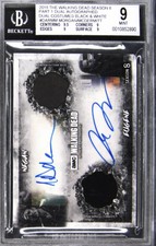 Topps Walking Dead Season 8 Negan/Eugene Dual Auto Relic B&W 5/5 Beckett 9 MINT!