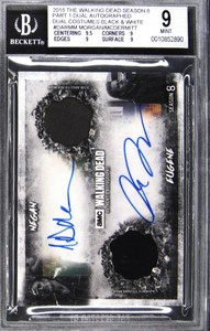 Topps Walking Dead Season 8 Negan/Eugene Dual Auto Relic B&W 5/5 Beckett 9 MINT!