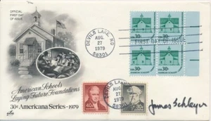 #1606 BL of 4 combo 30c American Schools Artcraft cachet FDC auto Lee & Marshall - Picture 1 of 1