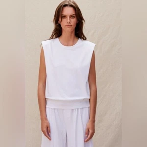 Sundry weißes Schulterpolster Muskelshirt 2/M - Bild 1 von 5