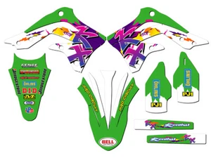 2012 KX 450 F THROWBACK Green Senge Graphics Kit Compatible with Kawasaki - Picture 1 of 10