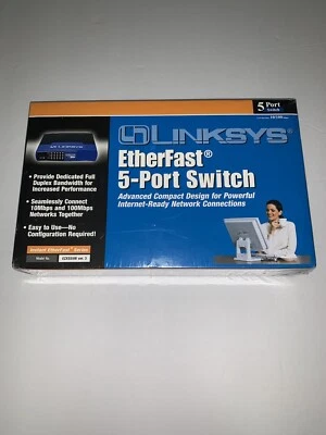 Cisco-Linksys  EZXS55W Etherfast 10/100 5-Port Workgroup Switch Sealed - Image 1 of 3