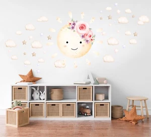 Sun and clouds wall sticker Removable Wall Fabric Decal Set Sticker Baby Room De - Bild 1 von 5