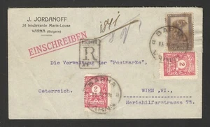 BULGARIA TO AUSTRIA -"R" LETTER WITH MIXED POSTAGE DUE AND DEFINITIVE STAMP-192? - Picture 1 of 2