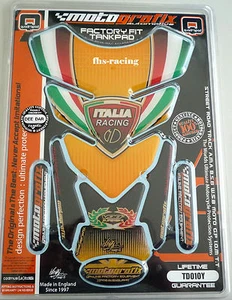 TD010Y, MOTOGRAFIX - almohadilla de depósito, protector de depósito para Ducati, Italia Racing, amarillo - Imagen 1 de 1