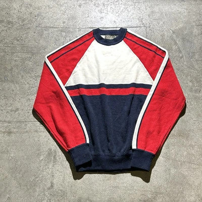 Suéter masculino vintage High Sierra color block tamanho XL vermelho azul marinho branco - Imagem 1 de 4