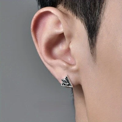 Pendientes Horus Ojo de Dios Pendientes Hombre Hip Hop Negros Individuales Foto 1 de 4