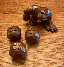 LEGO 1999 Rock Raiders Brown Rock Monster & 3 Boulders - 4950 4990