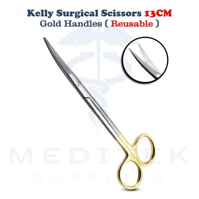 Tijera curvada Kelly 5" afilada/afilada dental quirúrgica médica otorrinolaringología nuevos instrumentos Foto 1 de 4